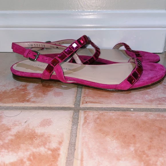 Stuart Weitzman Trailmix Jeweled Suede Sandals - Picture 5 of 5